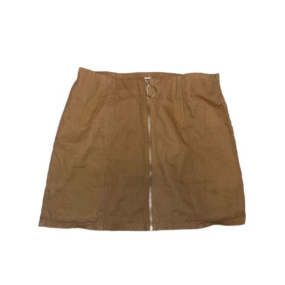 Tan Mini Skirt size L - Picture 1 of 8
